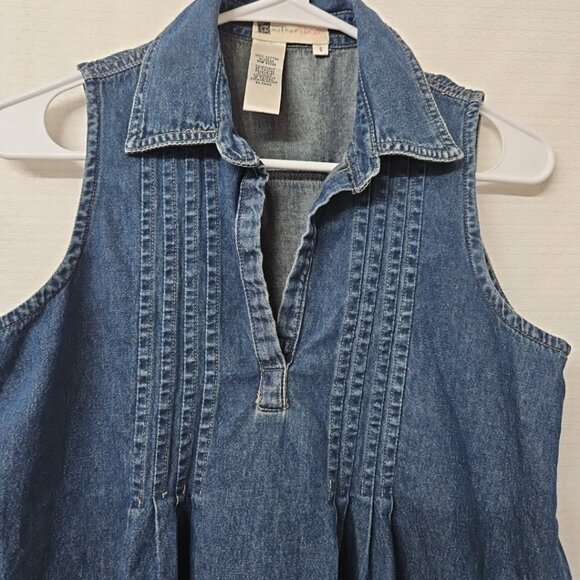 Womens Sz Small Tomorrow's Mother Sport Denim Maternity Top Blouse western boho - Picture 5 of 5